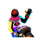 Moto Race Rainbow-colored Riders 96 @02（個別スタンプ：31）