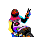 Moto Race Rainbow-colored Riders 96 @02（個別スタンプ：32）
