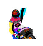 Moto Race Rainbow-colored Riders 96 @02（個別スタンプ：34）