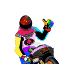 Moto Race Rainbow-colored Riders 96 @02（個別スタンプ：35）