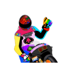 Moto Race Rainbow-colored Riders 96 @02（個別スタンプ：40）