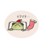 水彩画カエルのクリスマス（個別スタンプ：7）