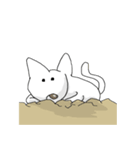 シャム もぐら シロネコ 白猫 毎日つかえる（個別スタンプ：3）