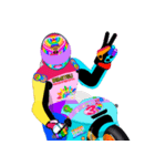 Moto Race Rainbow-colored Riders 31 @02（個別スタンプ：32）