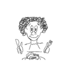 Curly hair people 1（個別スタンプ：7）