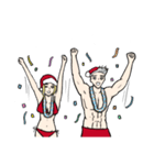 Muscle Oppa ＆ Blonde lady Christmas（個別スタンプ：1）