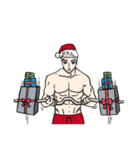 Muscle Oppa ＆ Blonde lady Christmas（個別スタンプ：14）