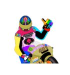 Moto Race Rainbow-colored Riders 461 @02（個別スタンプ：35）