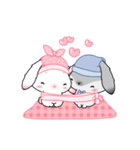 Winter Love Couple Rabbit（個別スタンプ：1）