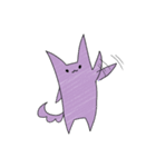 紫色の猫「兄」と「弟」（個別スタンプ：4）