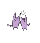 紫色の猫「兄」と「弟」（個別スタンプ：18）