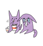 紫色の猫「兄」と「弟」（個別スタンプ：20）