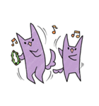 紫色の猫「兄」と「弟」（個別スタンプ：21）