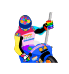 Moto Race Rainbow-colored Riders 84 @02（個別スタンプ：6）