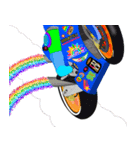 Moto Race Rainbow-colored Riders 84 @02（個別スタンプ：26）