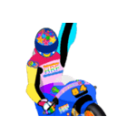 Moto Race Rainbow-colored Riders 84 @02（個別スタンプ：34）