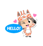 Flora's zoo costumes. (English version)（個別スタンプ：1）