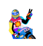 Moto Race Rainbow-colored Riders 223 @02（個別スタンプ：32）