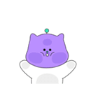 Purple cat mew-（個別スタンプ：3）