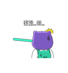 Purple cat mew-（個別スタンプ：12）