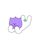 Purple cat mew-（個別スタンプ：22）