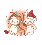 Calico Cat and Pink Rabbit in Christmas（個別スタンプ：1）