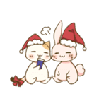 Calico Cat and Pink Rabbit in Christmas（個別スタンプ：4）