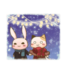 Calico Cat and Pink Rabbit in Christmas（個別スタンプ：15）