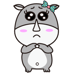 [LINEスタンプ] QQ little rhinoceros