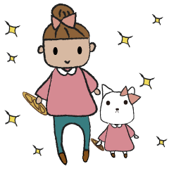 [LINEスタンプ] haruko and kawaii dog we are together