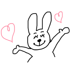[LINEスタンプ] まゆげまゆげなうさぎ