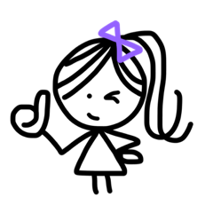 [LINEスタンプ] girl with purple bow