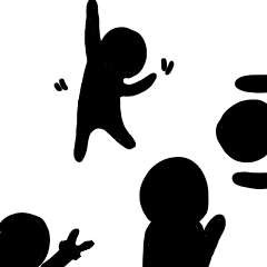 [LINEスタンプ] little black people
