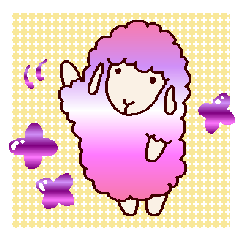 [LINEスタンプ] 手描きの羊(グラデーション)の画像（メイン）