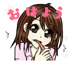 [LINEスタンプ] 日常的挨拶☆女の子