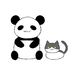 [LINEスタンプ] ぱんださんと子猫のハチワレ