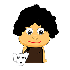 [LINEスタンプ] Caveman and Mojo