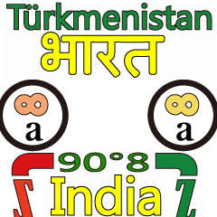 [LINEスタンプ] 90°8 トルクメニスタン .インド