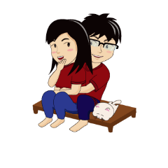 [LINEスタンプ] cute couple (ree n jee) full set 1