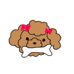 [LINEスタンプ] 赤いリボンのプードル