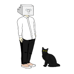 [LINEスタンプ] 階段男と黒猫