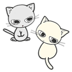 [LINEスタンプ] しろいにゃんとぐれいにゃん ごあいさつ