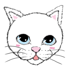 [LINEスタンプ] 黙っていればわりかし美形の白猫です。