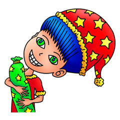 [LINEスタンプ] Cheerful blue head