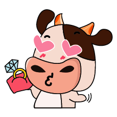[LINEスタンプ] Lovely Happiness Cowの画像（メイン）
