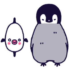 [LINEスタンプ] なかよしマンボウとペンギンのスタンプの画像（メイン）