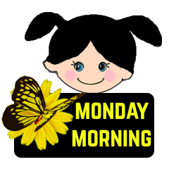 [LINEスタンプ] Little girl with flowers and butterfly