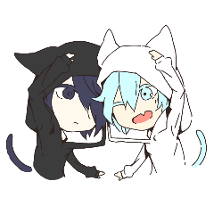 [LINEスタンプ] クロとシロ[日常]