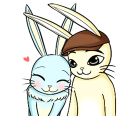 [LINEスタンプ] Ammieka bunny love story Animation 1の画像（メイン）