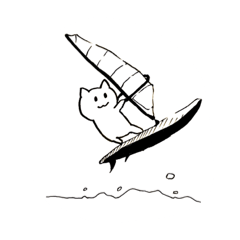 [LINEスタンプ] ウィンドサーフィン ねこ